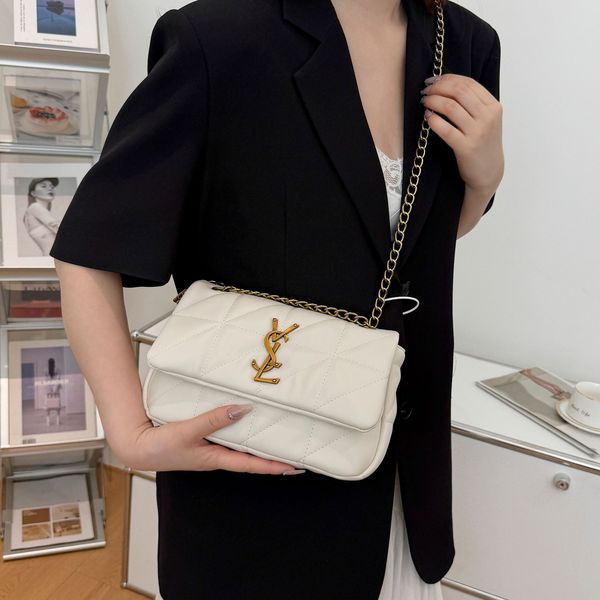 High-end feeling bag women's 2025 new fashion explosion diamond lattice chain shoulder messenger bag commuter all-match small square bag_img_1