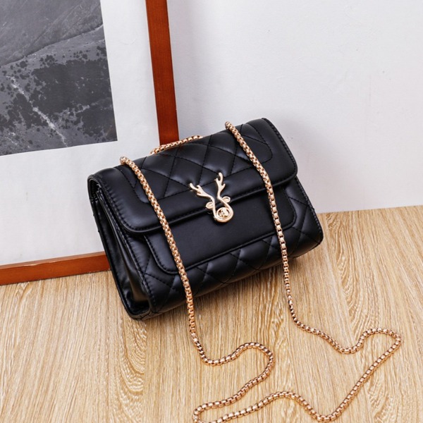 2026 summer new sheep rhombus bag shoulder bag ladies bag pu bag messenger bag chain bag small fragrance style_img_2