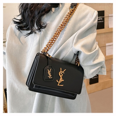 High-end Women's Bag 2024 New This Year's Popular French Chain Shoulder Bag Internet Celebrant Crossbody Bag Small Square Bag_img_0