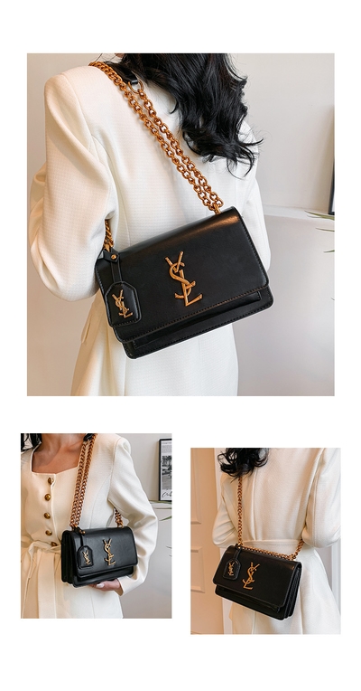 High-end Women's Bag 2024 New This Year's Popular French Chain Shoulder Bag Internet Celebrant Crossbody Bag Small Square Bag_img_1
