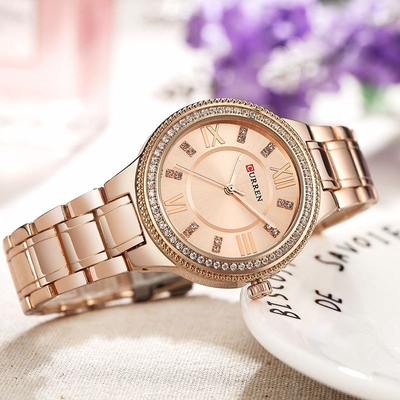 Elegant Crystal Dial Ladies Watch_img_0